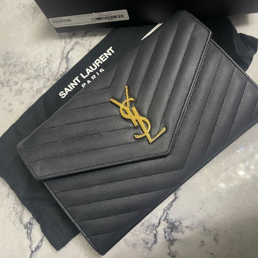 Authentic Ysl Monogram Wallet On Chain - image 1
